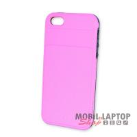 Kemény hátlap Apple iPhone 5 / 5S / SE ütésálló műanyag + gumi rózsaszín